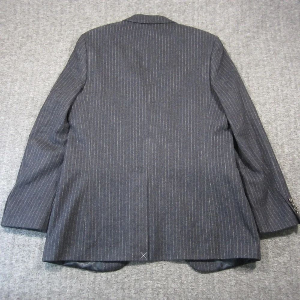 J Crew Legacy‎ Sportcoat Blazer Mens 42L Gray Pinstriped English Wool 3-Button
